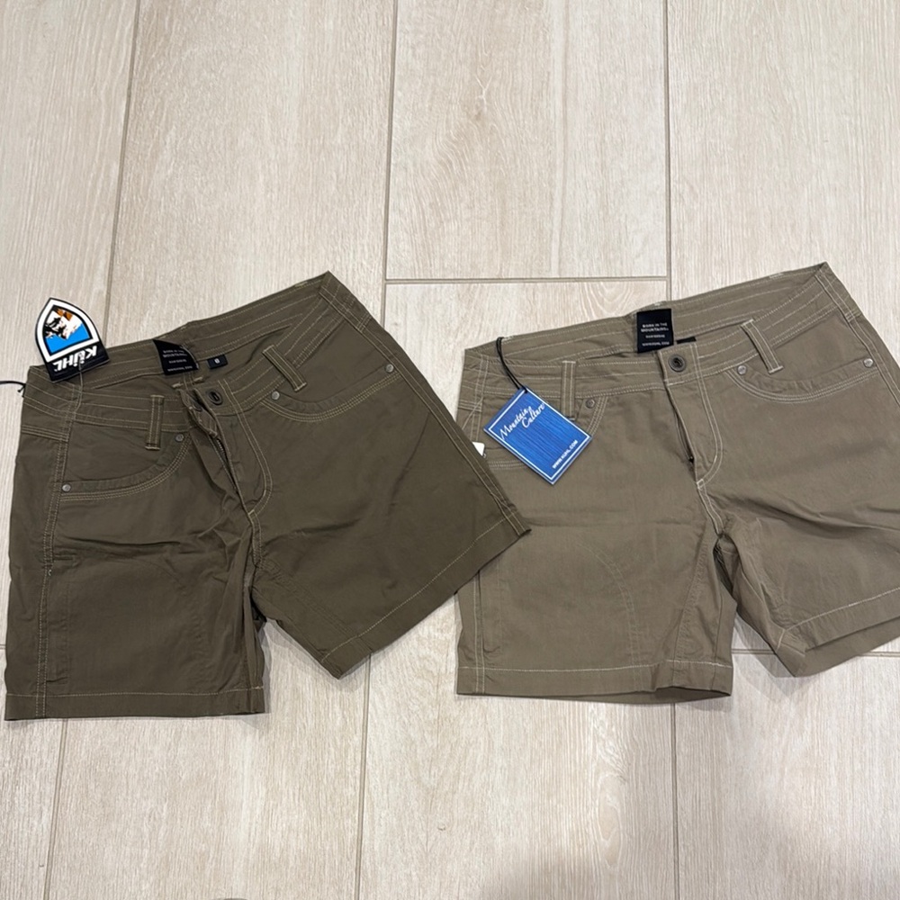 Ladies Khaki and Olive Cargo Shorts